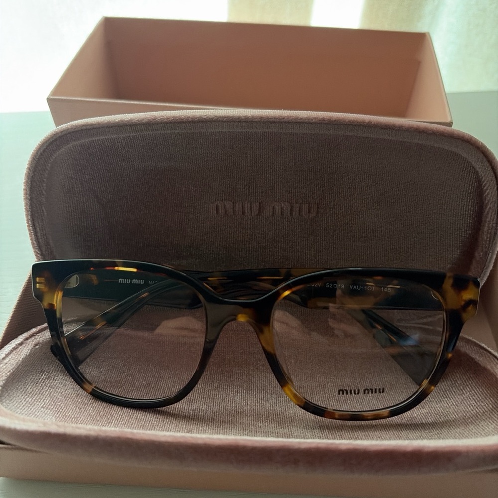 Miu Miu Tortoiseshell Frame Glasses